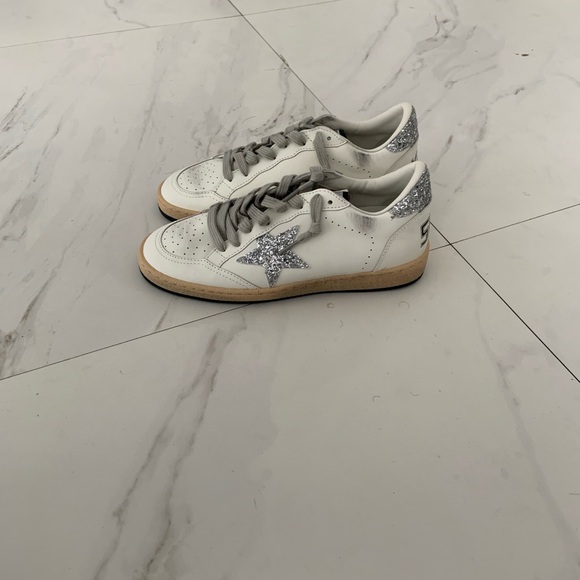 Golden Goose 39 Women’s Ball Star in nappa with white Star and glitter heel tab - Picture 3 of 4